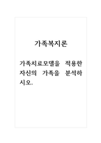 가족복지론-가족치료모델을 적용한 자신의 가족을 분석하시오-1