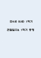 1학기 만4세 (6세) 관찰일지& 1학기 총평 - 10페이지 분량 관찰일지,평가인증A 관찰일지-1