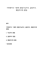 사회복지의 이론적 관점(기능주의, 갈등주의, 통합주의적 관점)-1