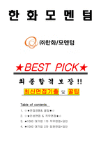 한화모멘텀 면접기출(최신)+꿀팁[최종합격!] +1000대기업 1차 직무면접 + 2차 임원면접 최종합격자 답안-1