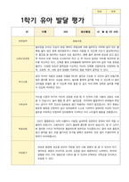 1학기 유아 발달 평가  만4세 23명의 평가 내용입니다-12
