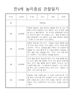 놀이중심 만4세 1학기 관찰일지와 발달평가-1