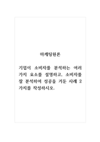 마케팅원론_기업이 소비자를 분석하는 여러 가지 요소를 설명하고, 소비자를 잘 분석하여 성공을 거둔 사례 2가지를 작성하시오-1