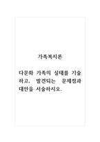 가족복지론_다문화 가족의 실태를 기술하고, 발견되는 문제점과 대안을 서술하시오.-1