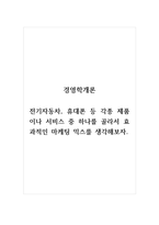 경영학개론_전기자동차, 휴대폰 등 각종 제품이나 서비스 중 하나를 골라서 효과적인 마케팅-1