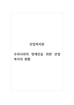 산업복지론_우리나라의 장애인을 위한 산업복지의 현황-1