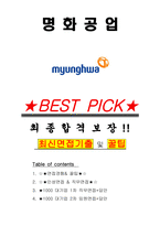 명화공업 면접기출(최신)+꿀팁[최종합격!] +1000대기업 1차 직무면접 + 2차 임원면접 최종합격자 답안-1