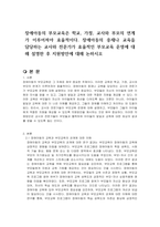 장애아동의 부모교육은 학교, 가정, 교사와 부모의 연계가 이루어져야 효율적이다 장애아동의 중재나 교육을 담당하는 교사와 전문가가 효율적인 부모교육 운영에 대해 설명한 후 지원방안에 대해 논하시오-1