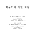핵무기에 대한 현실과 문제점 및 고찰-1