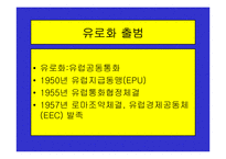 유로화의 출범배경과 과정, 전망, 고찰 , 시사점 [발표자료]-3