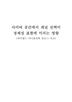 [커뮤니케이션] 사이버공간에서 채널 선택이 정체성 표현에 미치는 영향(싸이월드 미니홈피와 블로그 비교)-1
