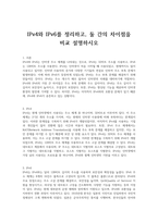 IPv4와 IPv6를 정리하고, 둘 간의 차이점을 비교 설명하시오-1