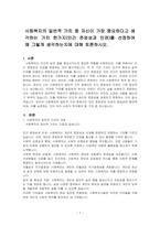 사회복지의 일반적 가치 중 자신이 가장 중요하다고 생각하는 가치 한가지(인간 존엄성과 인권)를 선정하여 왜 그렇게 생각하는지에 대해 토~-1