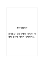 소비자심리학_준거집단 영향유형과 가족과 마케팅 전략에 대하여 설명하시오-1
