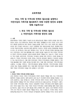 부모, 가족 및 지역사회 연계의 필요성을 설명하고 어린이집의 가족지원 활성화하기 위해 다양한 방안의 유형에 대해 서술하시오‘-1