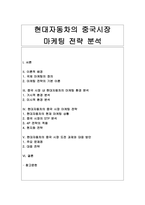 현대자동차의 중국시장 마케팅 전략 분석-1