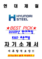 현대제철 2023년 R&D부문 채용 서류합격 자기소개서, 자소서 [최종합격]-1
