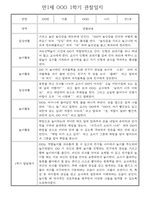 만1세 일상과 놀이활동 1학기 관찰일지 / 1학기 발달평가 30명-10
