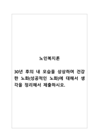 노인복지론_30년 후의 내 모습을 상상하며 건강한 노화(성공적인 노화)에 대해서 생각을 정리해서 제출하시오-1