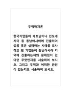무역학개론_한국기업들이 베트남이나 인도네시아 등 동남아시아에 진출하여 성공 혹은 실패하는 사례를 조사하고 왜 기업들이 동남아시아 지역에 진출하는지와 문제점이 있다면 무엇인지를 서술하여 보시오 그리고 무역과 어떠한 관련이 있는지도 서술하여 보시오 (2)-1