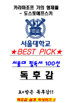 A+ 카라마조프 가의 형제들 - 도스토예프스키 독후감[서울대 필독서 100선]-1