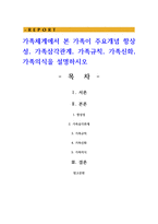 가족체계에서 본 가족이 주요개념 항상성 가족삼각관계 가족규칙 가족신화 가족의식을 설명하시오-1