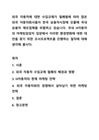외국 자동차에 대한 수입규제가 철폐됨에 따라 많은 외국 자동차회사들이 한국 승용차시장에 진출해 국내승용차 제조업체를 위협하고 있습니다 국내 H자동차의 마케팅담당자 입장에서 이러한 환경변화에 대한 대안을 찾기 위한 조사프로젝트를 진행하는 절차에 대해 생각해 봅시다-1