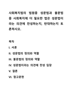 사회복지법의 법원중 성문법과 불문법 중 사회복지에 더 필요한 법은 성문법이라는 의견에 찬성하는지, 반대하는지 토론하시오-1