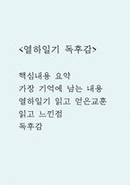 열하일기 독후감 (열하일기 핵심내용 요약 및 가장 기억에 남는 내용 / 열하일기 읽고 얻은교훈과 느낀점 및 독후감)-1