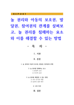 놀 권리와 아동의 보호권 발달권 참여권의 관계를 살펴보고 놀 권리를 침해하는 요소와 이를 해결할 수 있는 방법-1