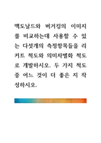맥도날드와 버거킹의 이미지를 비교하는데 사용할 수 있는 다섯개의 측정-1