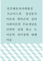인간행동과사회환경  프로이드의 정신분석이론과 에릭슨의 심리사회이론의 주-1