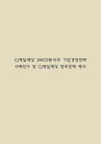 CJ제일제당 SWOT분석과 기업경영전략 사례연구 및 CJ제일제당 향후전략 제시-1