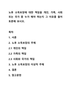 노후 소득보장에 대한 책임을 개인, 가족, 사회 또는 국가 중 누가 해야 하는지 그 이유를 들어 토론해 보시오.-1