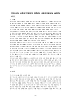 우리나라 사회복지재원의 유형과 내용에 대하여 설명하시오-1