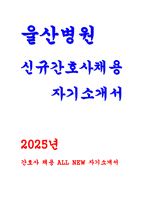 [울산병원 간호사 자기소개서] 2025년 울산병원 자소서 울산병원에 대한 기대 및 지원동기 자신이 보유한 핵심 역량 및 그를 통한 기여 방법 가장 기억에 남는 성공 또는 실패한 경험 성장과정 및 학창시절-1