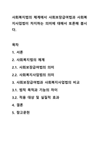 사회복지법의 체계에서 사회보장급여법과 사회복지사업법이 차지하는 의미에 대해서 토론해 봅시다.-1