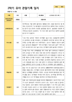 2학기 서류 유아 관찰일지와 발달평가와 상담일지  만 3세 21명 63p -평가제-1