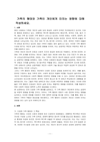 가족의 형태와 가족이 개인에게 미치는 영향에 대해 작성하세요-1