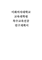 (이화여대 특수교육대학원 연구계획서-합격예문) 이화여자대학교 교육대학원 특수교육전공 석사 연구계획서 특수교육대학원 진학의 동기 전공분야에 대한 연구계획 졸업 후 희망-1