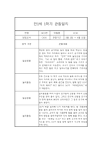 [관찰일지] 만1세 1학기 관찰일지 및 발달평가 22명 (일상,놀이 관찰일지)-1
