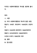 미국의 사회복지행정의 역사를 토론해 봅시다.-1