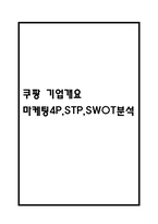 쿠팡 기업개요와 마케팅 4P,STP,SWOT 분석 -1