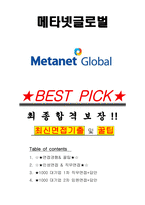 메타넷 글로벌 면접기출(최신)+꿀팁[최종합격!] +1000대기업 1차 직무면접 + 2차 임원면접 최종합격자 답안-1