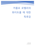 카를로로벨리의 화이트홀에 대한 독후감 및 서평-1