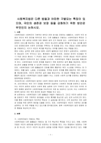 사회복지법은 다른 법들과 어떠한 구별되는 특징이 있으며, 국민의 생존권 보장 등을 강화하기 위한 방안은 무엇인지 논하시오-1