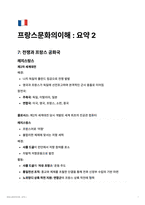 프랑스 문화의 이해 7-12장 핵심 요약 (눈길이 머무는 프랑스 문화와 예술) 시험 대비 자료-1