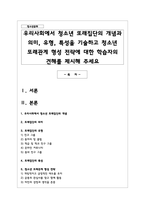 우리사회에서 청소년 또래집단의 개념과 의미, 유형, 특성을 기술하고 청소년 또래관계 형성 전략에 대한 학습자의 견해를 제시해 주세요-1