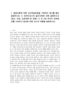1 발달이론에 따른 교수학습방법을 구체적인 예시를 들어 설명하시오 2 영유아교사의 놀이지원에 대해 설명하시오(공간, 자료, 상호작용 등 포함) 3 만 3세 유아의 하루일과를 구성하고 일과에 따른 교사의 역할을 설명하시오-1
