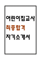 [어린이집 자기소개서] 어린이집교사 합격 자소서 (어린이집교사 자소서,자기소개서 예시)-1